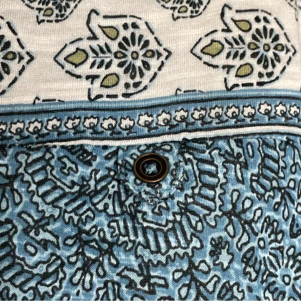 Style & Co. Woman cream & green paisley-print henley blouse long sleeves Size 2X - Picture 12 of 16